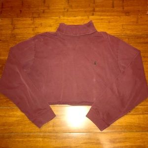Cropped polo turtleneck
